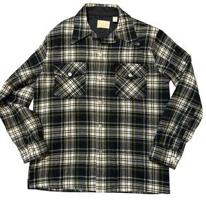 Vintage Men's Kings Road Wool Blend Full Cut Perma Prest Shirt Size M 15/15.5